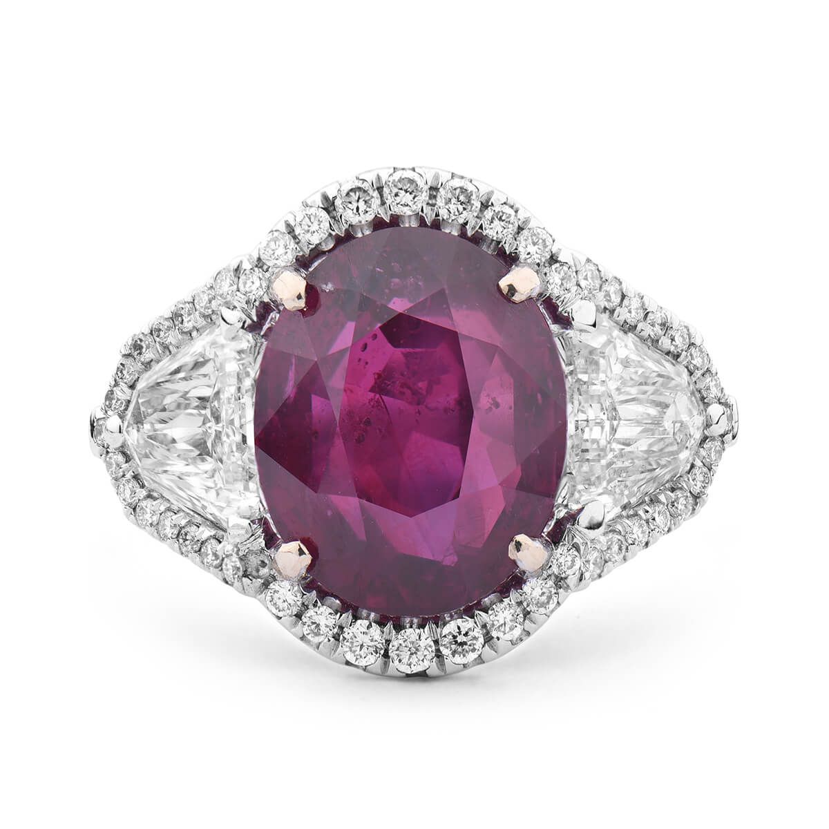 Natural Red Mozambique Ruby Ring, 8.18 Ct. (9.68 Ct. TW), GUBELIN Certified, 18011168, Unheated