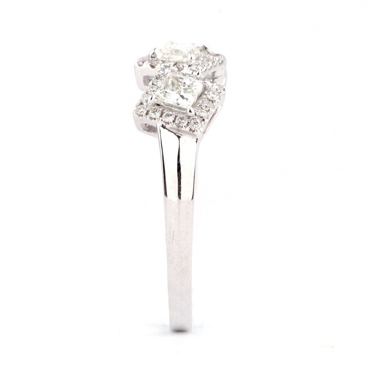 White Diamond Ring, 0.45 Ct. (0.60 Ct. TW), Princess shape, EG_Lab Certified, J5826063838