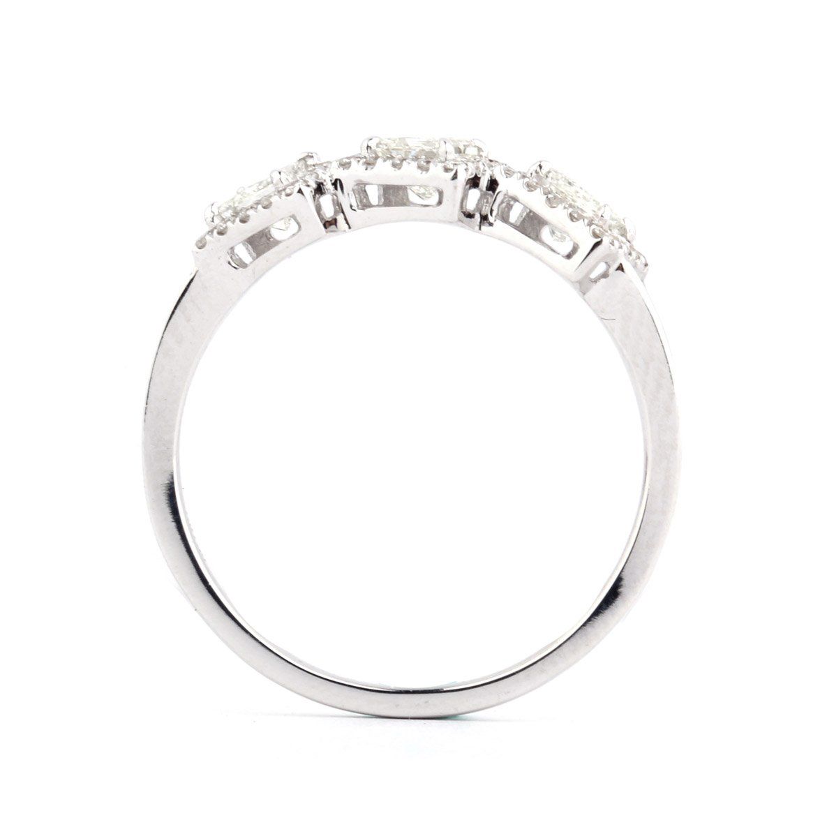 White Diamond Ring, 0.45 Ct. (0.60 Ct. TW), Princess shape, EG_Lab Certified, J5826063838