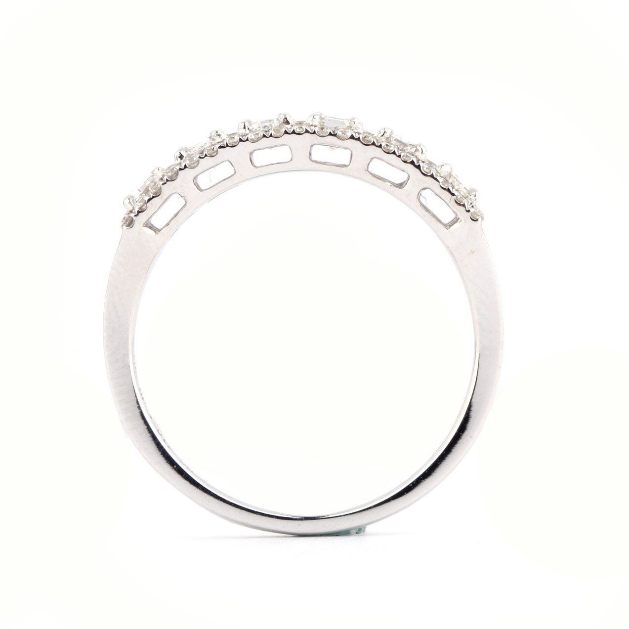  White Diamond Ring, 0.68 Ct. TW, Emerald shape, EG_Lab Certified, J5826063333