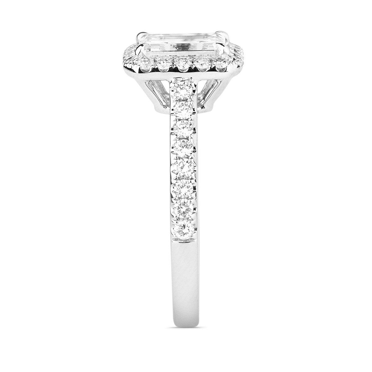  White Diamond Ring, 1.21 Ct. (1.62 Ct. TW), Emerald shape, GIA Certified, 2166663600