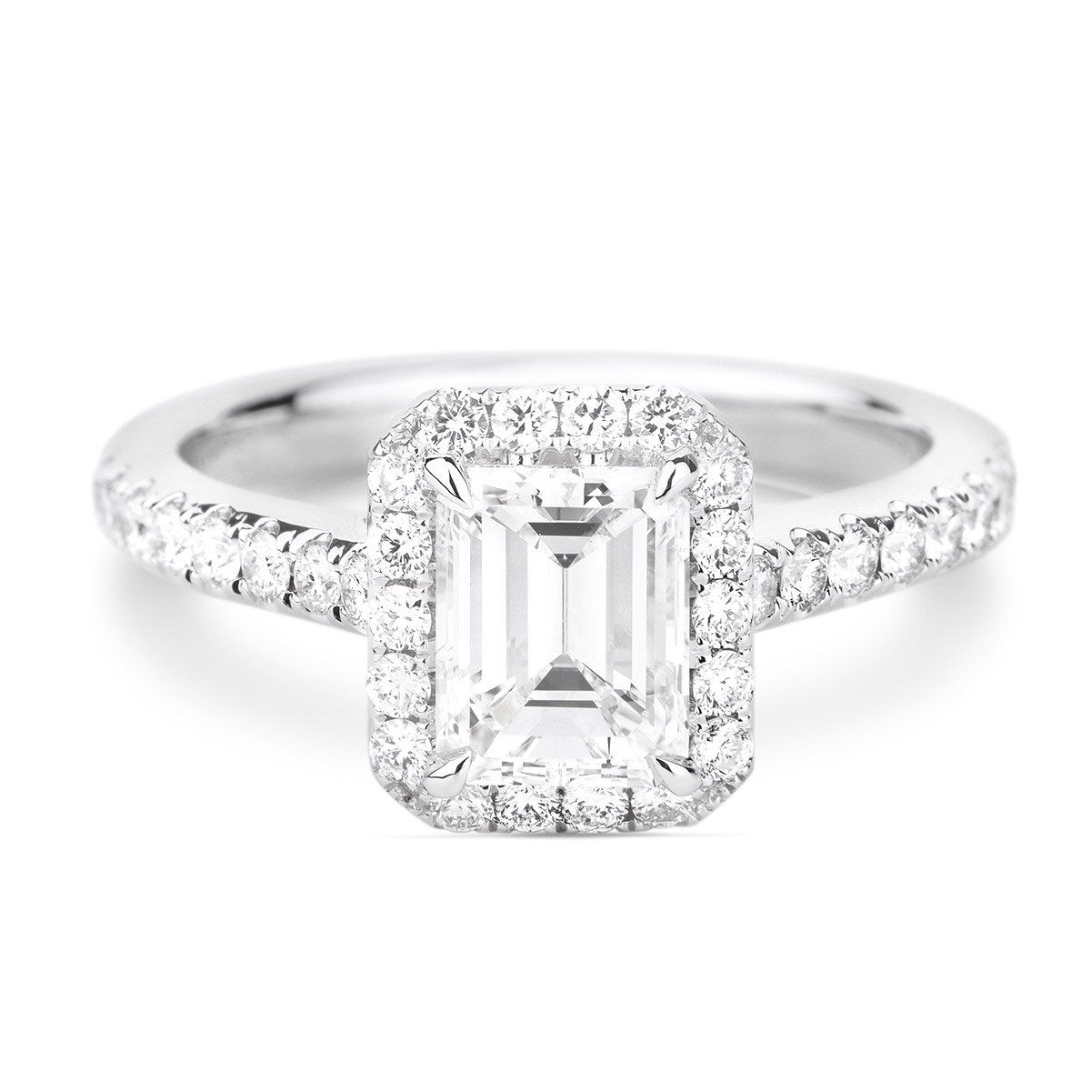  White Diamond Ring, 1.21 Ct. (1.62 Ct. TW), Emerald shape, GIA Certified, 2166663600