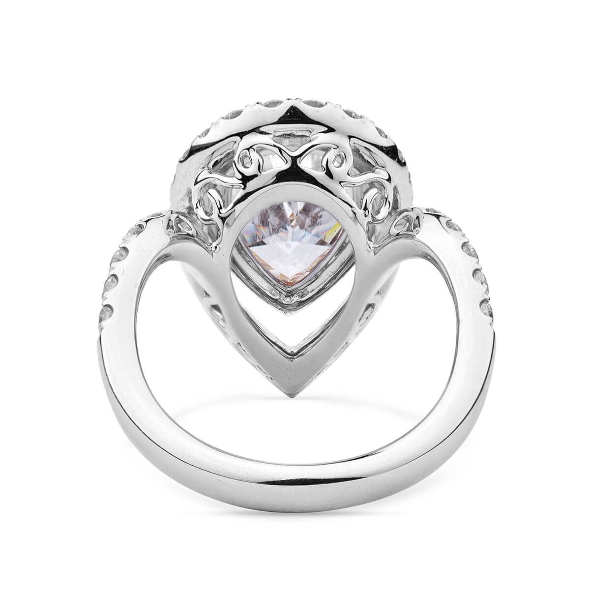  White Diamond Ring, 3.00 Ct. (3.85 Ct. TW), Pear shape, HRD Certified, 170003027667