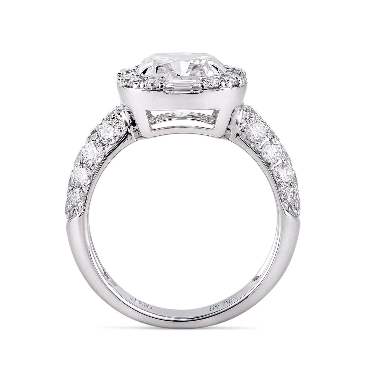  White Diamond Ring, 3.01 Ct. (4.44 Ct. TW), Cushion shape, GIA Certified, 1239156733