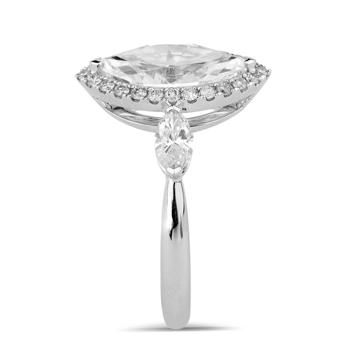  White Diamond Ring, 1.66 Ct. (2.30 Ct. TW), Marquise shape, EGL HK Certified, 1501255019