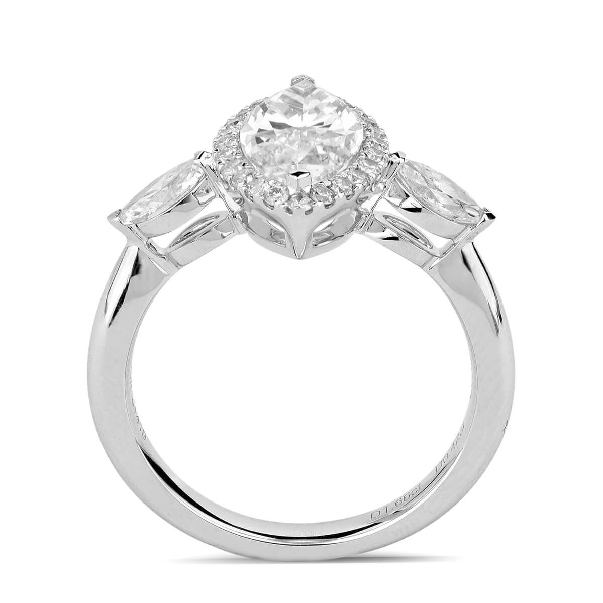  White Diamond Ring, 1.66 Ct. (2.30 Ct. TW), Marquise shape, EGL HK Certified, 1501255019