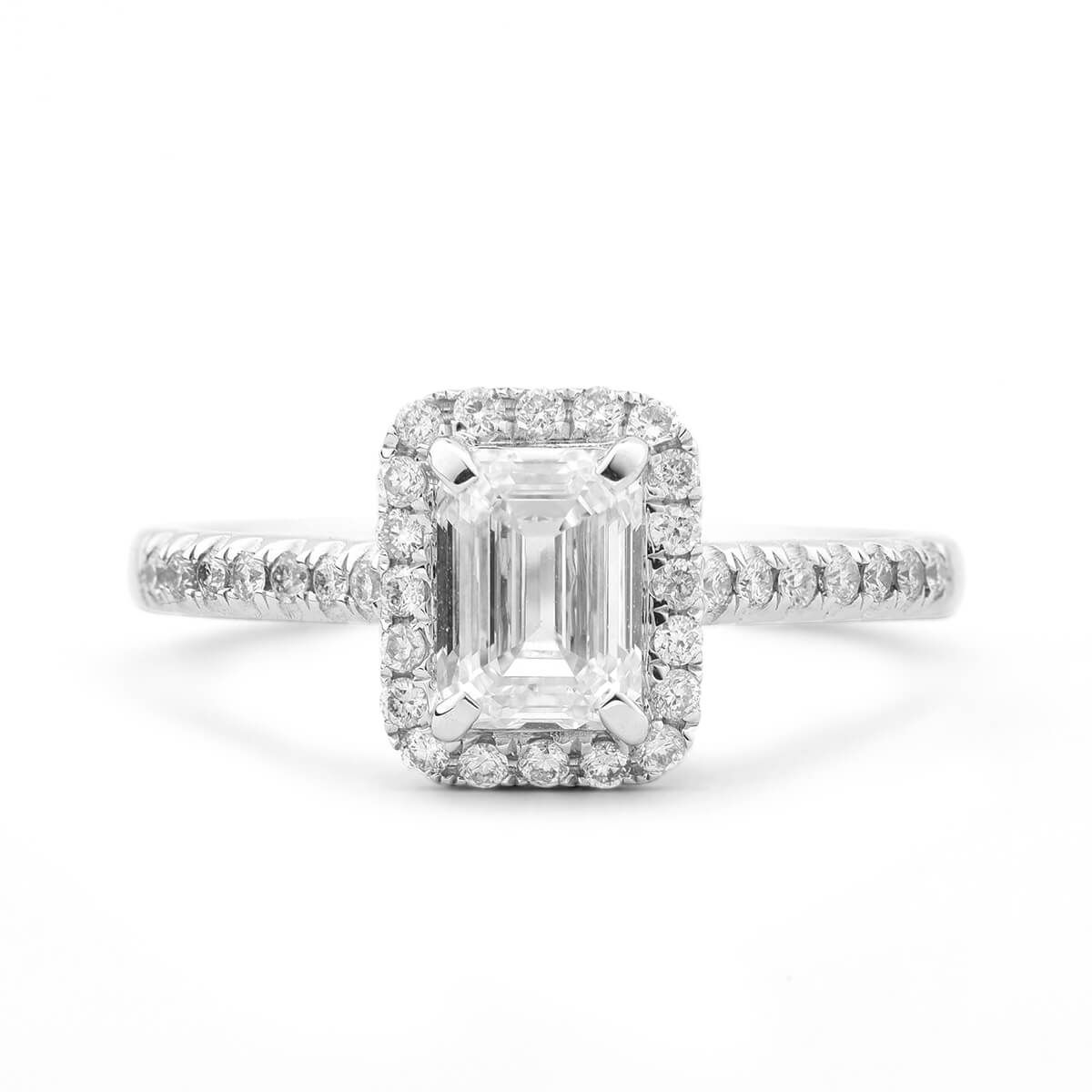  White Diamond Ring, 1.00 Ct. (1.27 Ct. TW), Emerald shape, GIA Certified, 3275092931