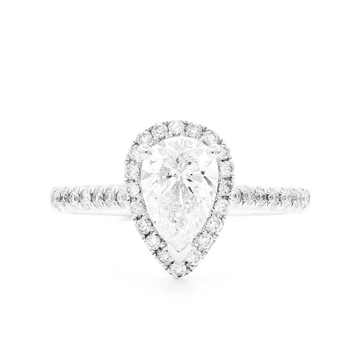  White Diamond Ring, 0.90 Ct. (1.17 Ct. TW), Pear shape, GIA Certified, 2214434181