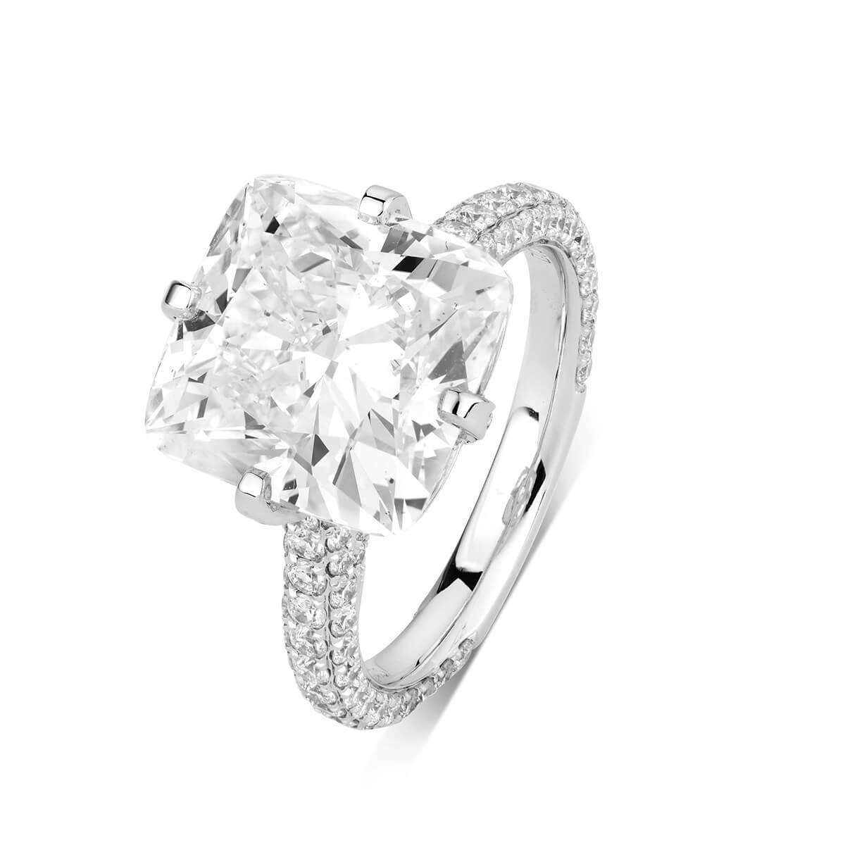  White Diamond Ring, 8.71 Ct. TW, Cushion shape, GIA Certified, 2183142510