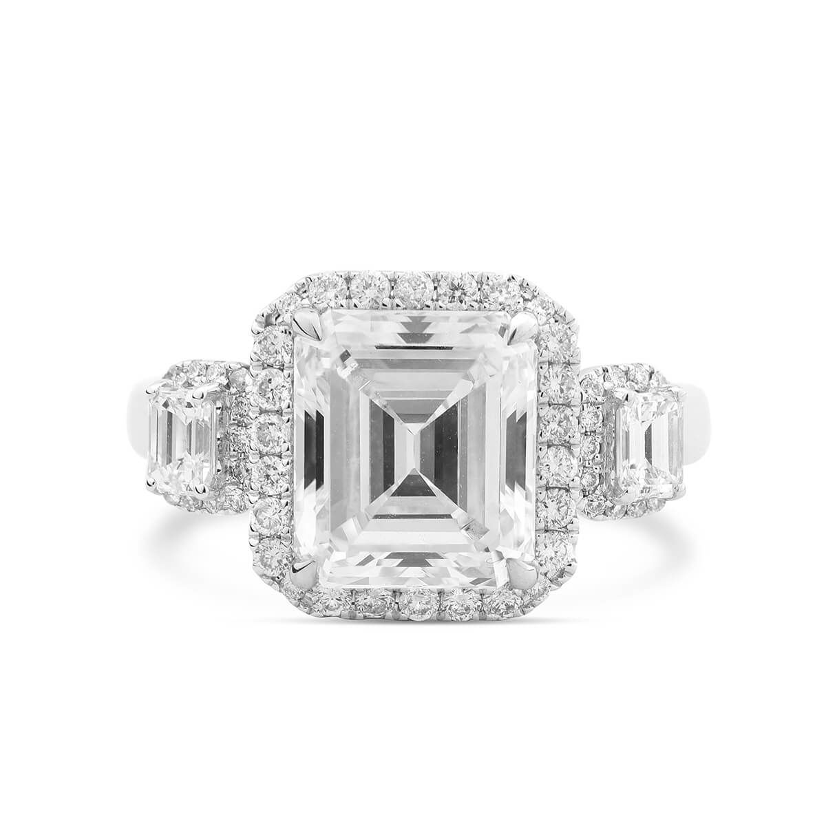  White Diamond Ring, 3.94 Ct. TW, Emerald shape, GIA Certified, 5273065615
