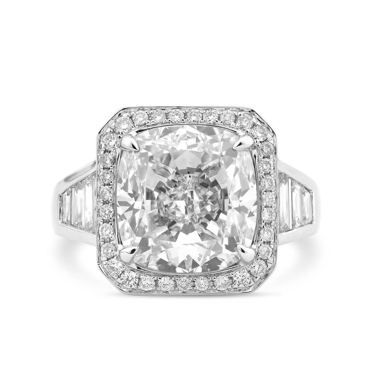  White Diamond Ring, 7.02 Ct. (8.46 Ct. TW), Cushion shape, GIA Certified, 5182970126