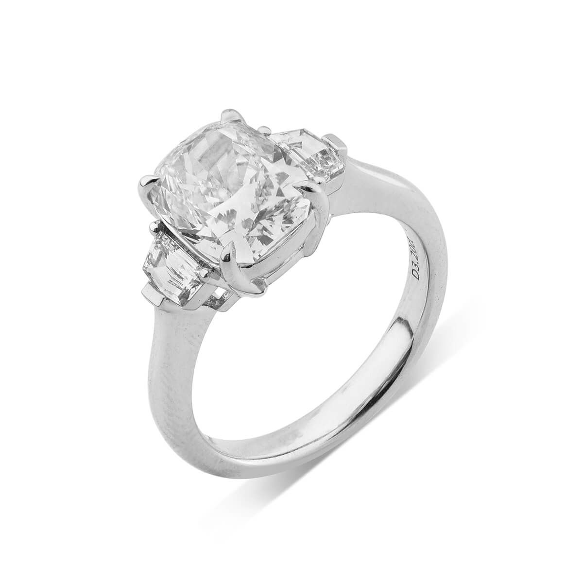  White Diamond Ring, 3.20 Ct. (3.67 Ct. TW), Cushion shape, GIA Certified, 5276691665
