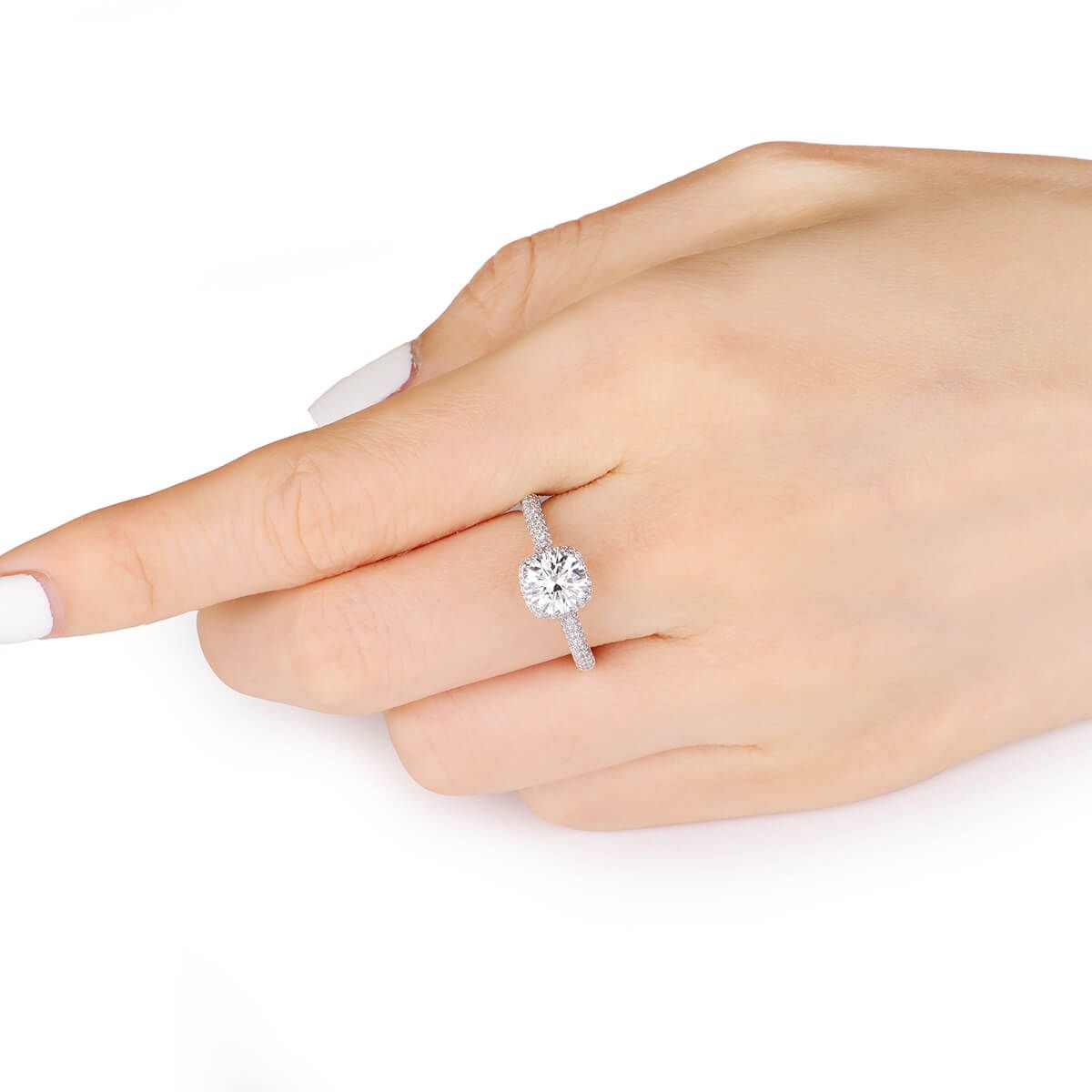  White Diamond Ring, 1.10 Ct. (1.41 Ct. TW), Round shape, GIA Certified, 5192175433