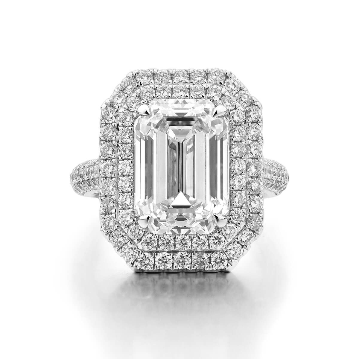  White Diamond Ring, 7.78 Ct. TW, Emerald shape, GIA Certified, 2155170379