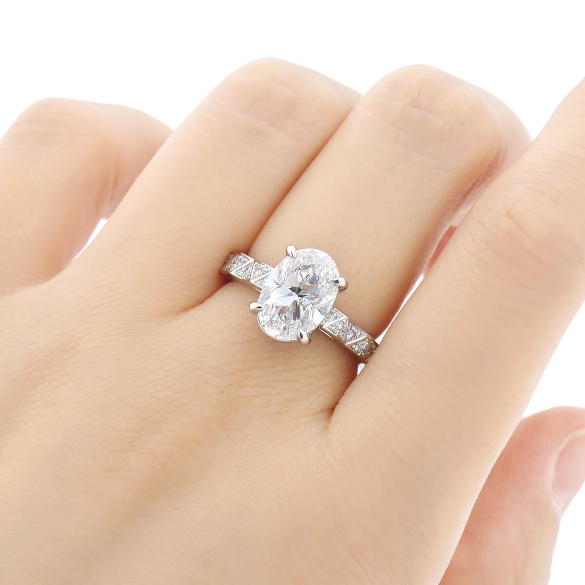  White Diamond Ring, 3.19 Ct. TW, Oval shape, GIA Certified, 6245708932