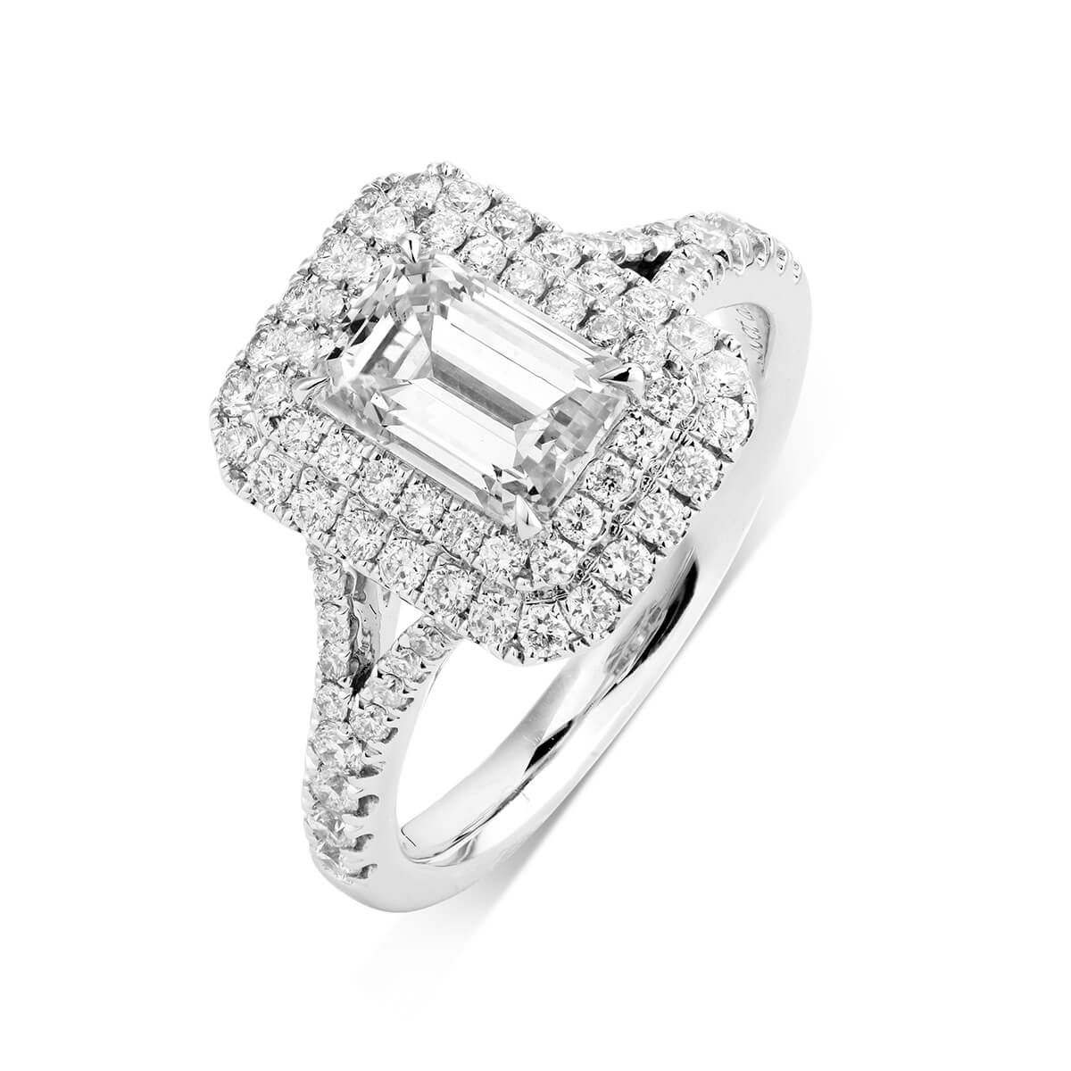  White Diamond Ring, 2.11 Ct. TW, Emerald shape, EGL IL Certified, EGLOO10370333