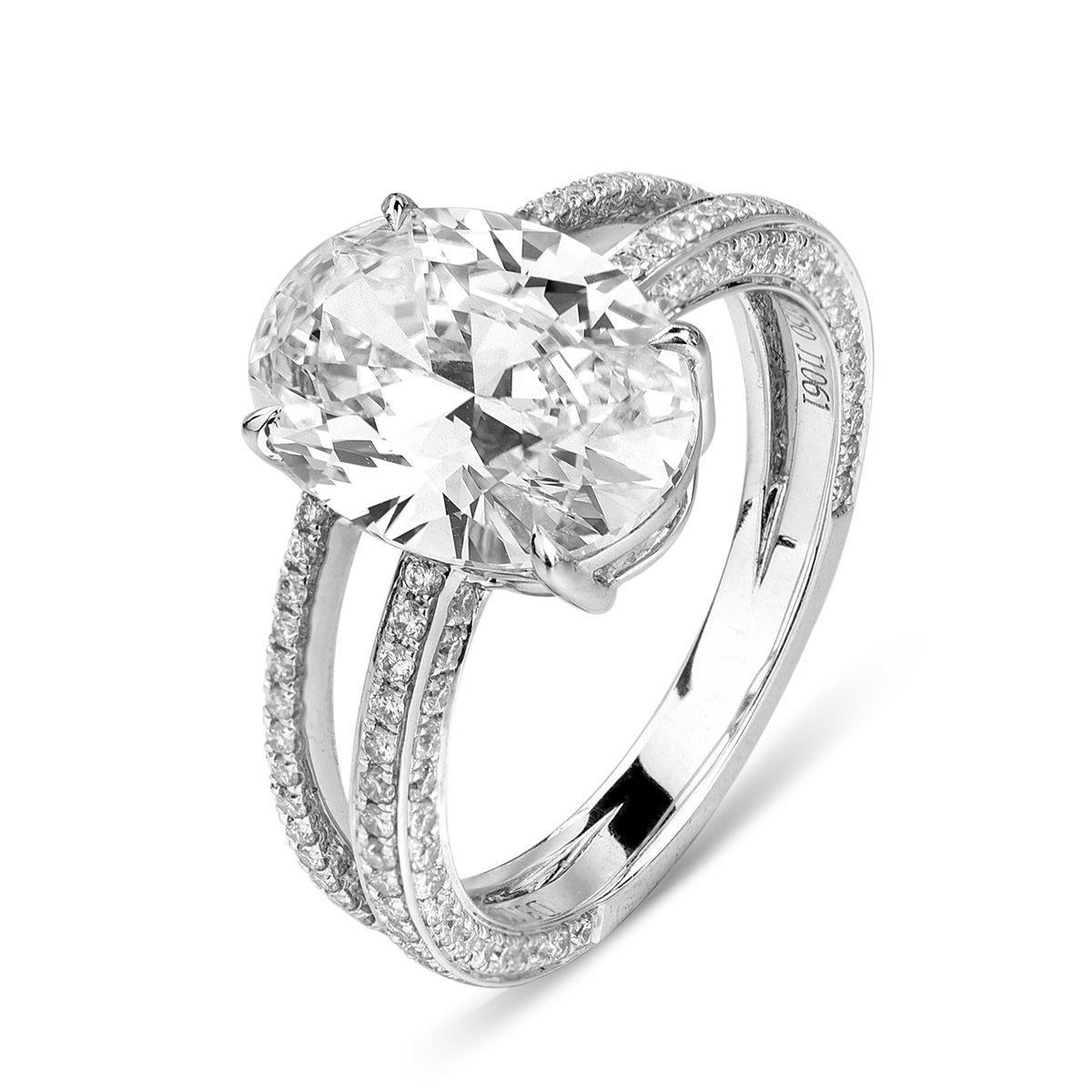  White Diamond Ring, 3.70 Ct. TW, Oval shape, GIA Certified, 2161054368