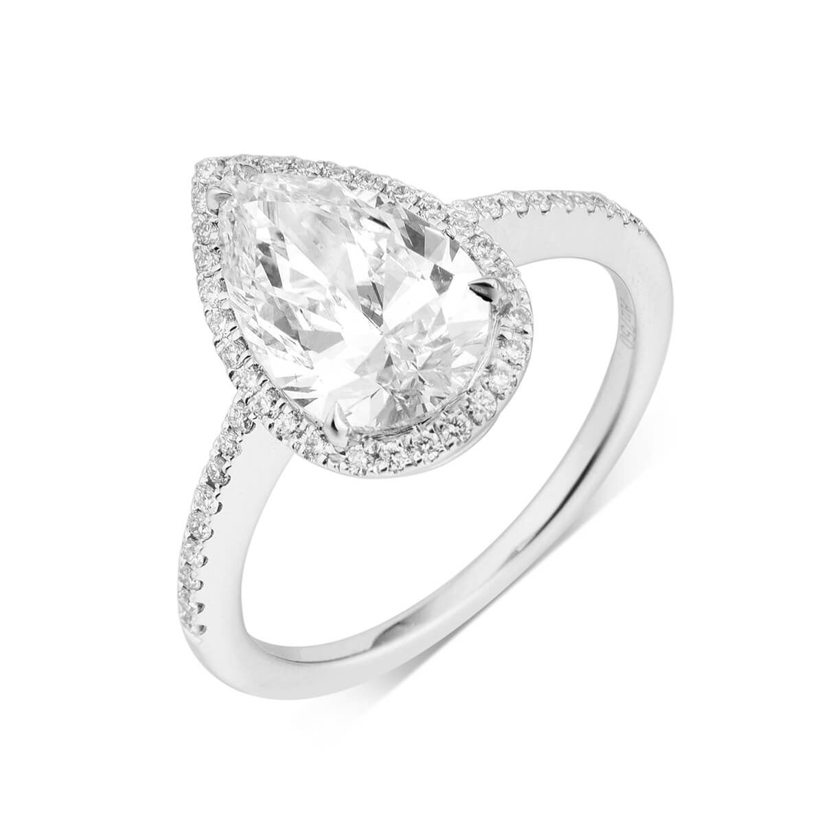 White Diamond Ring, 2.29 Ct. TW, Pear shape, GIA Certified, 5181543743
