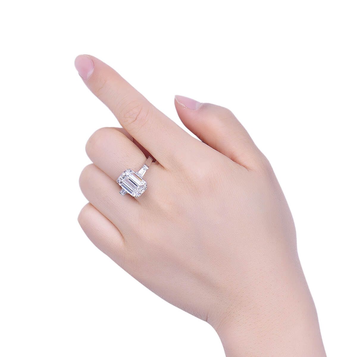 White Diamond Ring, 6.78 Ct. TW, Emerald shape, GIA Certified, 2155170379