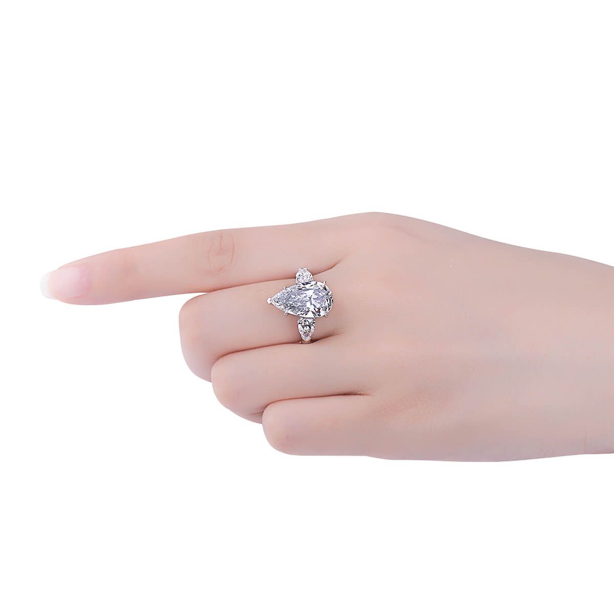  White Diamond Ring, 5.03 Ct. (6.03 Ct. TW), Pear shape, GIA Certified, 5192045633