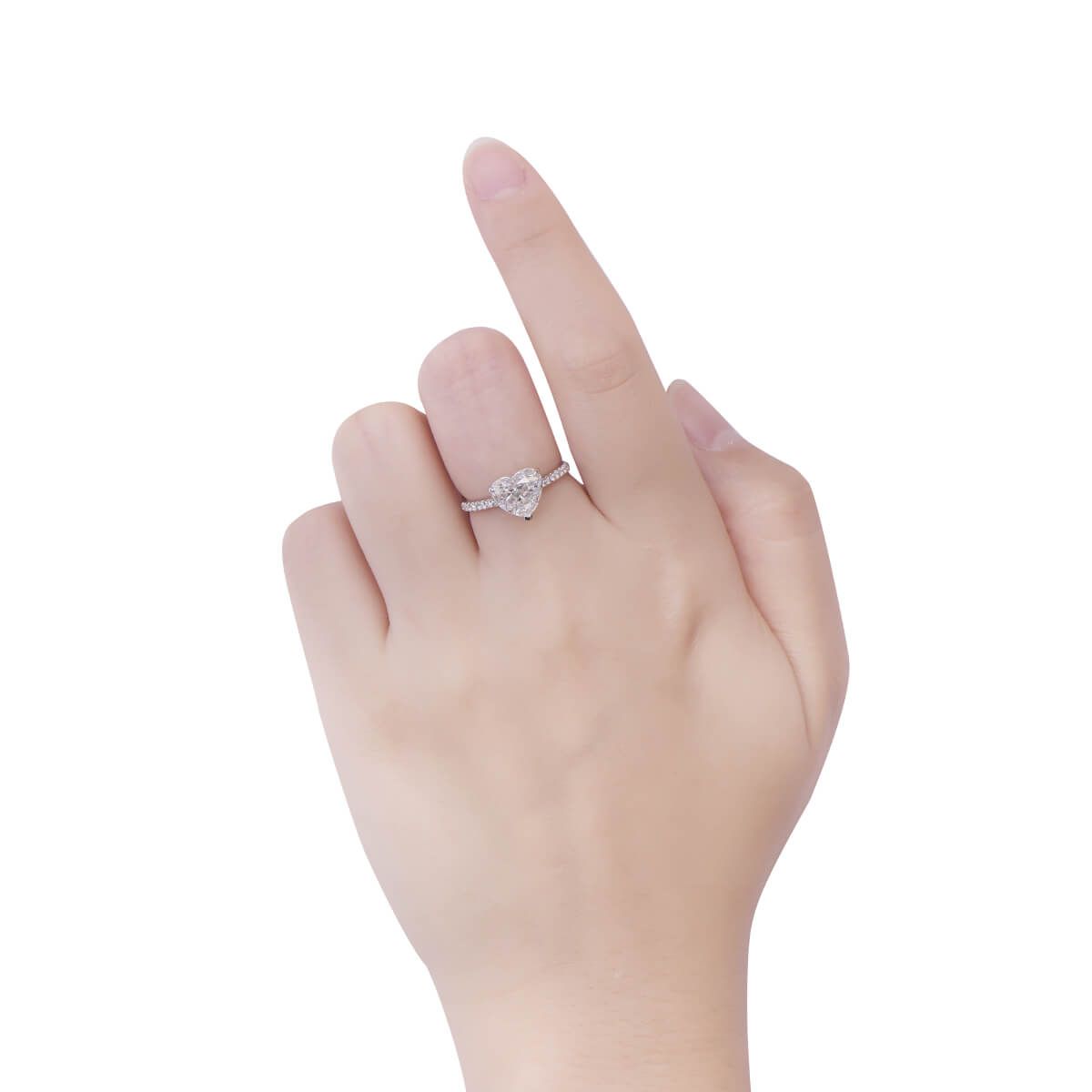  White Diamond Ring, 2.02 Ct. (2.41 Ct. TW), Heart shape, GIA Certified, 3175340597