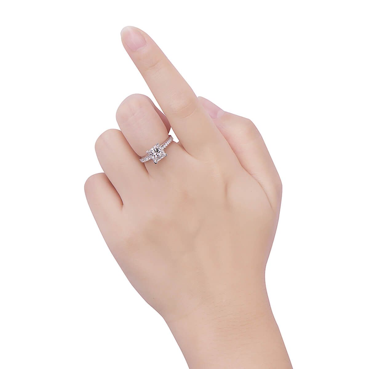  White Diamond Ring, 2.08 Ct. (2.37 Ct. TW), Princess shape, GIA Certified, 6242941107