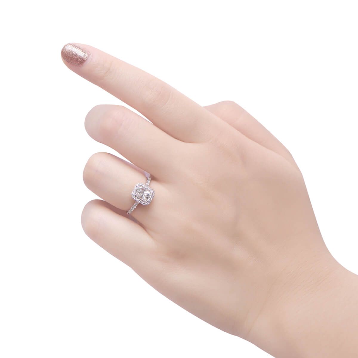  White Diamond Ring, 1.00 Ct. (1.28 Ct. TW), Radiant shape, GIA Certified, 7288045927