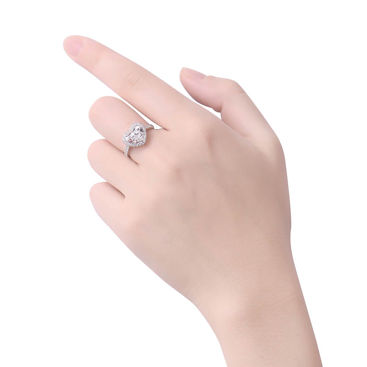  White Diamond Ring, 3.06 Ct. (3.63 Ct. TW), Heart shape, GIA Certified, 2141362089