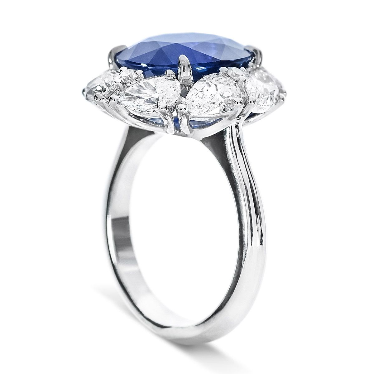 Natural Vivid Blue Burma Sapphire Ring, 6.67 Carat, GRS Certified, GRS2017-022147, Unheated