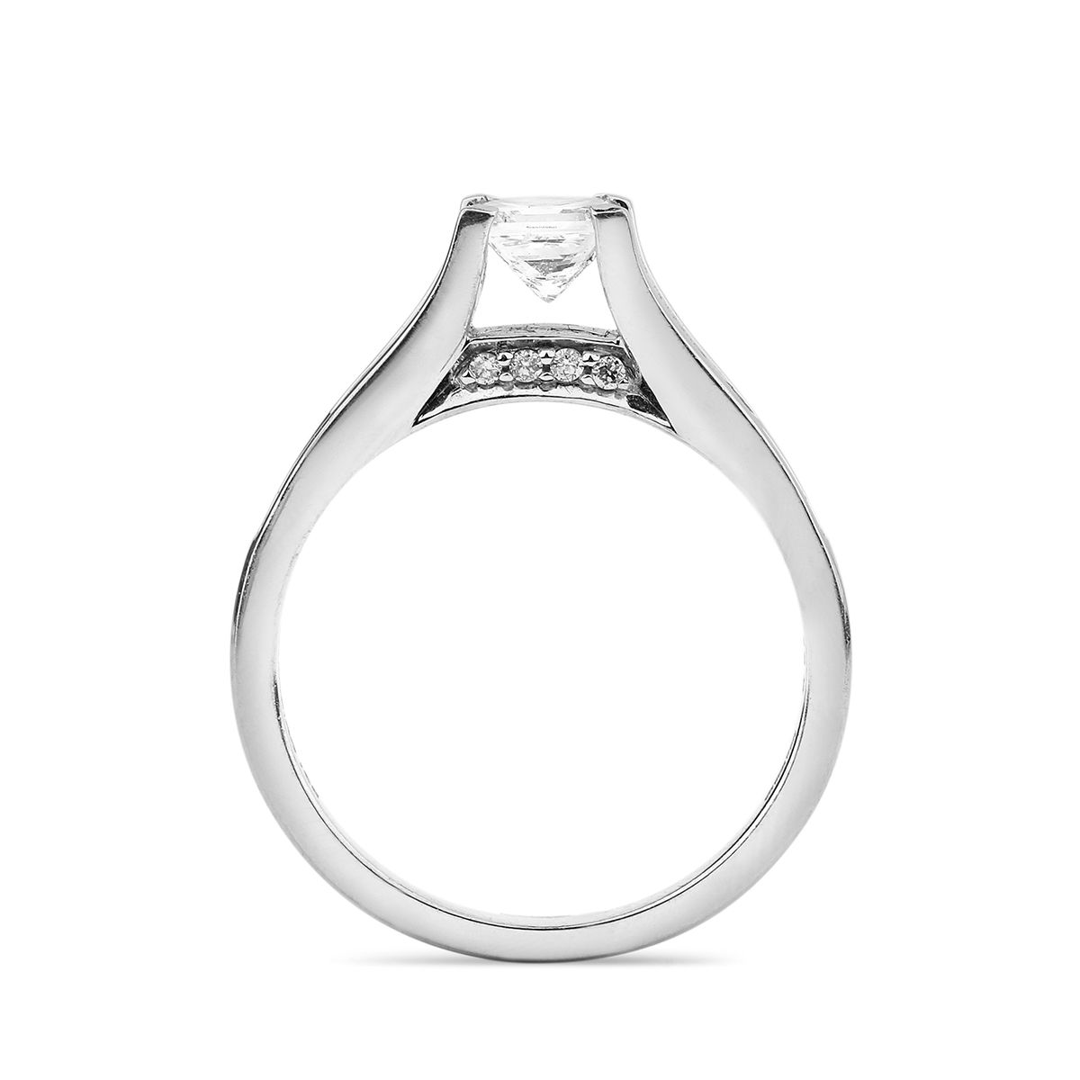  White Diamond Ring, 0.50 Carat, Princess shape