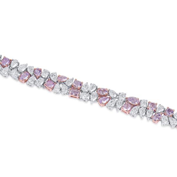  粉色 钻石 手镯, 5.49 重量 (11.98 克拉 总重), 混合 形状