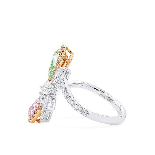 Faint 粉色 钻石 戒指, 1.72 重量 (3.12 克拉 总重), 梨型 形状, GIA 认证, JCRF05545917