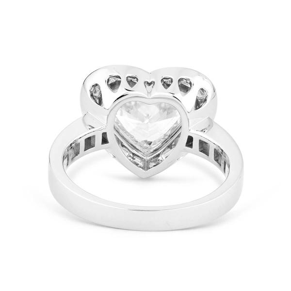 白色 钻石 戒指, 2.01 重量 (3.12 克拉 总重), 心型 形状, GIA 认证, 3165404542