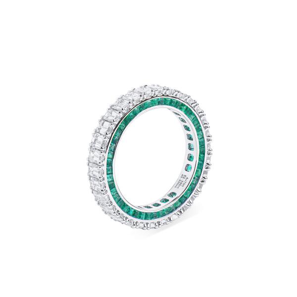 白色 钻石 戒指, 3.03 重量 (5.37 克拉 总重), 祖母绿型 形状