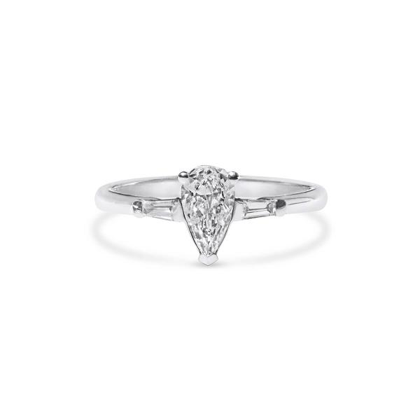 白色 钻石 戒指, 0.51 重量 (0.63 克拉 总重), 梨型 形状, GIA 认证, 3355550320